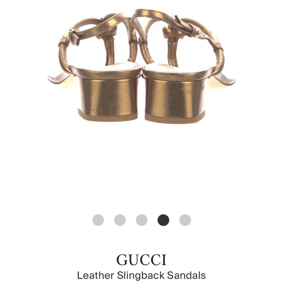 Gold sling back GUCCI sandals 👡 - Picture 3 of 10